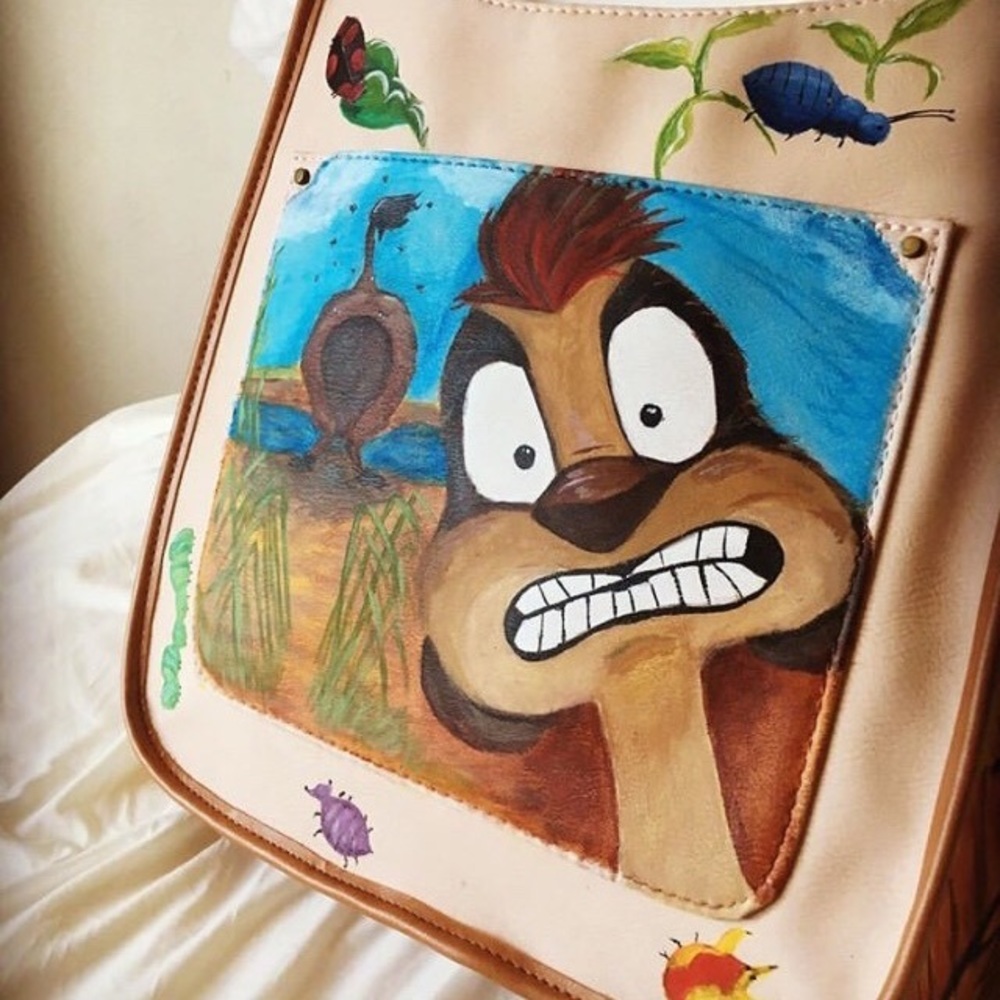 Hand painted purse LionKing